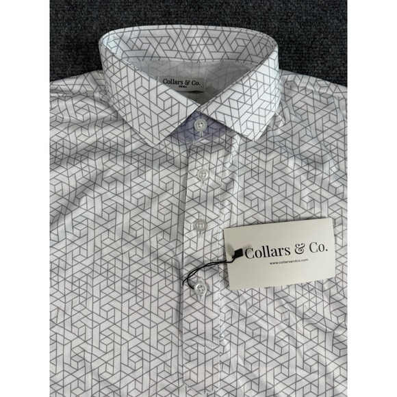 Collars & Co. Other - Collars & Co. Polo Mens Small Geometric Print Performance Shirt Short Sleeve NWT